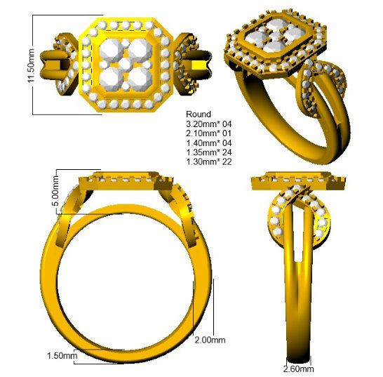 SR4287 — Ring - 9k Yellow Gold detail