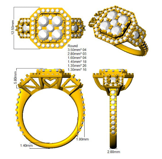 SR4288 — Ring - 9k Yellow Gold detail