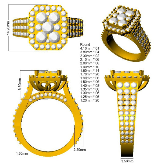 SR4289 — Ring - 9k Yellow Gold detail