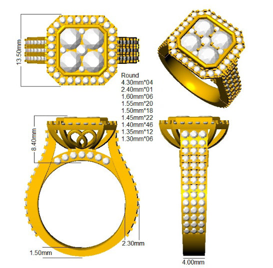 SR4291 — Ring - 9k Yellow Gold detail