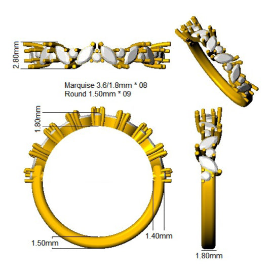 SR4294 — Ring - 9k Yellow Gold detail