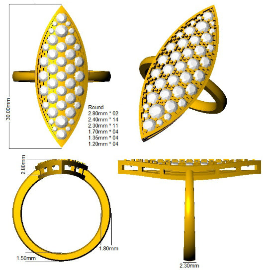 SR4297 — Ring - 9k Yellow Gold detail