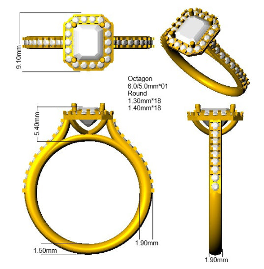 SR43 — Ring - Platinum Plat detail
