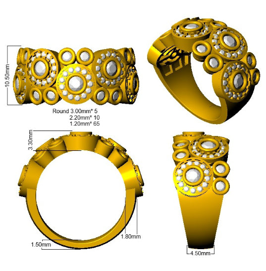 SR4301 — Ring - 9k Yellow Gold detail