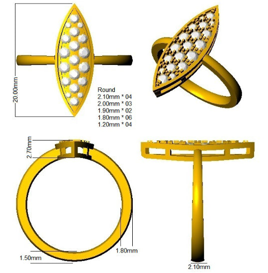 SR4302 — Ring - 9k Yellow Gold detail