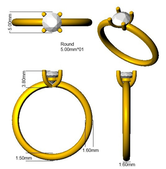 SR4313 — Ring - 9k Yellow Gold detail