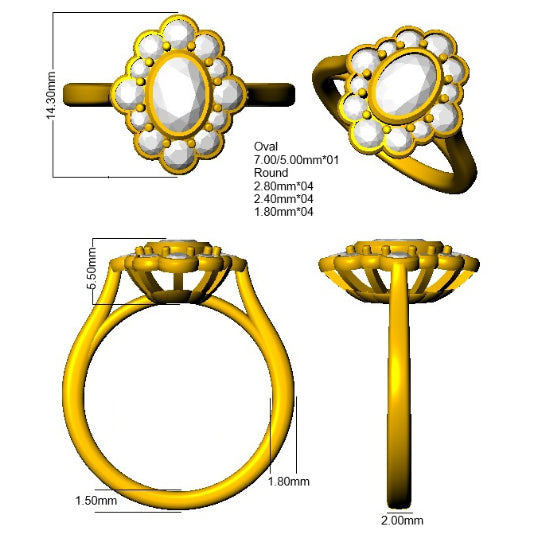 SR4319 — Ring - 18k Yellow Gold detail