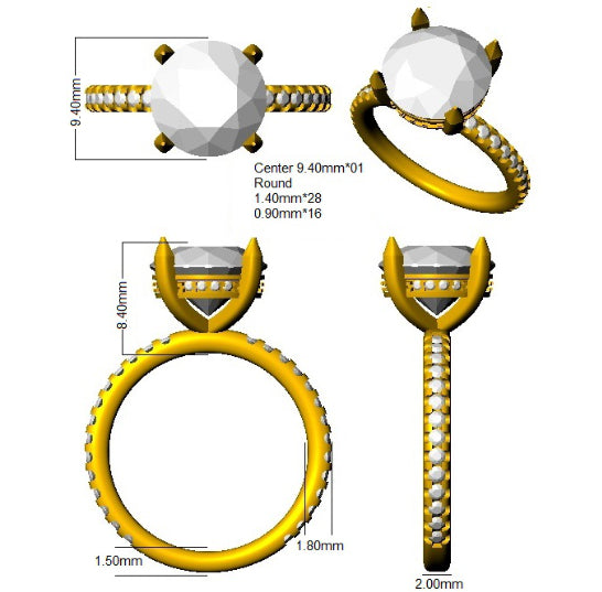 SR4323 — Ring - 9k Yellow Gold detail