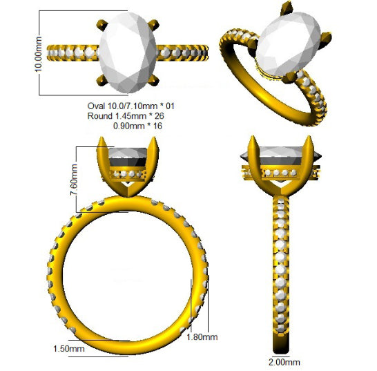 SR4325 — Ring - 9k Yellow Gold detail