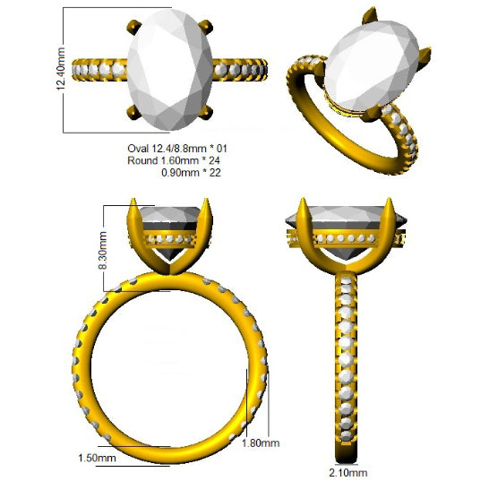 SR4327 — Ring - 9k Yellow Gold detail