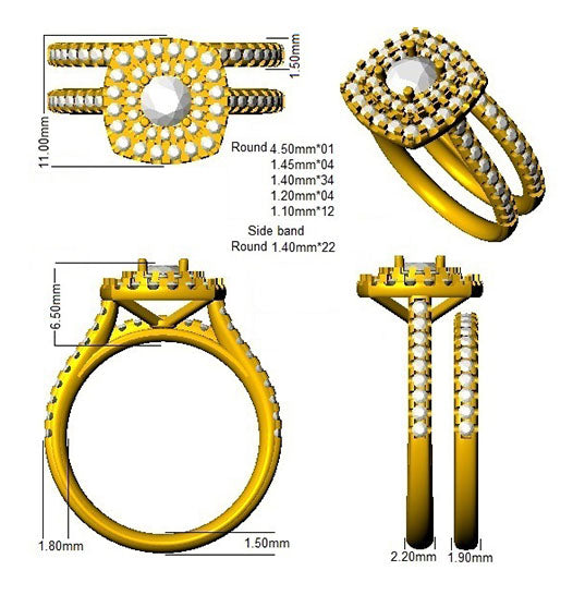 SR433 — Ring - 9k Yellow Gold detail