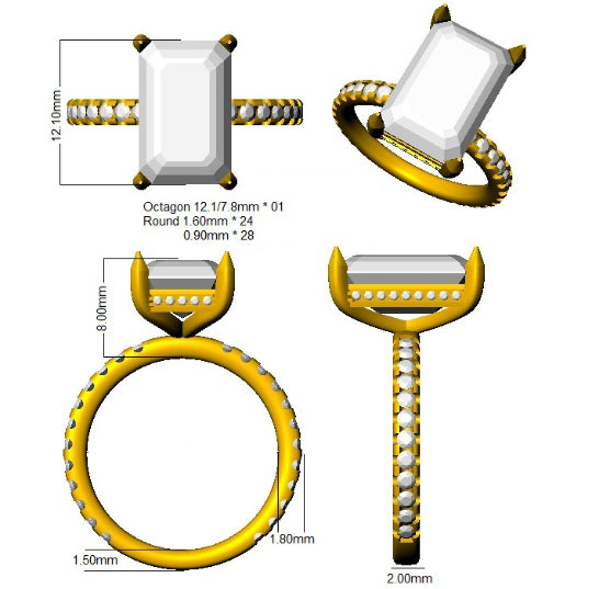 SR4330 — Ring - Platinum Plat detail