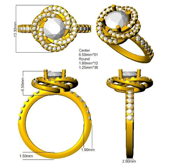 SR4339 — Ring - 9k Yellow Gold detail