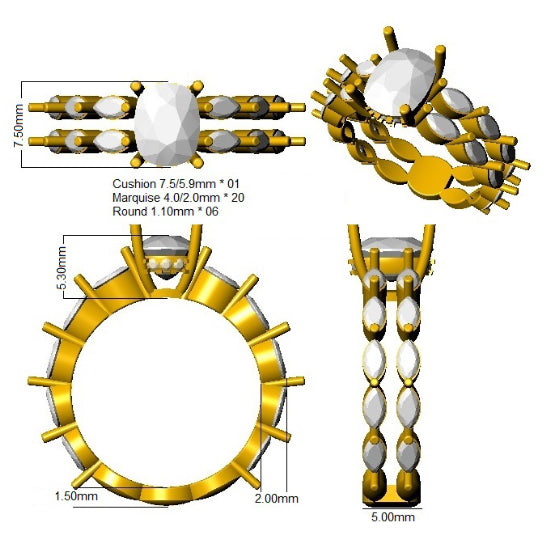 SR4344 — Ring - 9k Yellow Gold detail