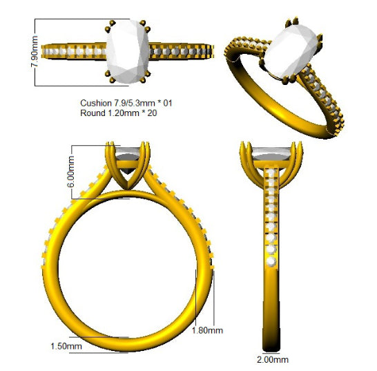 SR4346 — Ring - 9k Yellow Gold detail