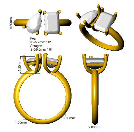 SR4347 — Ring - 9k Yellow Gold detail