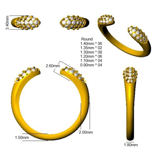SR4351 — Ring - 9k Yellow Gold detail