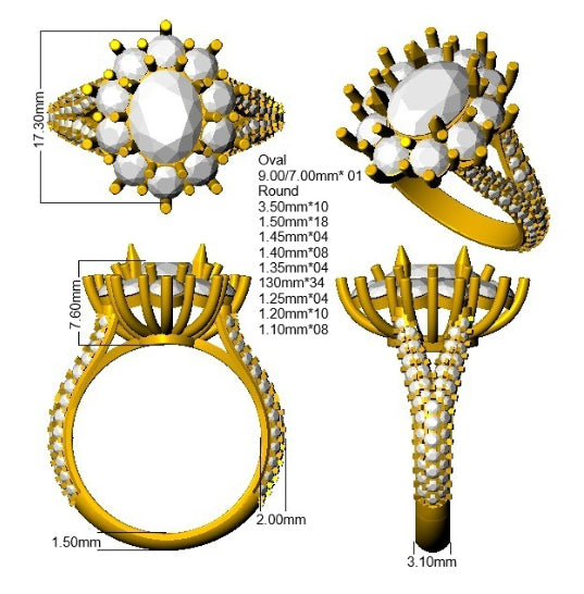 SR4360 — Ring - 9k Yellow Gold detail