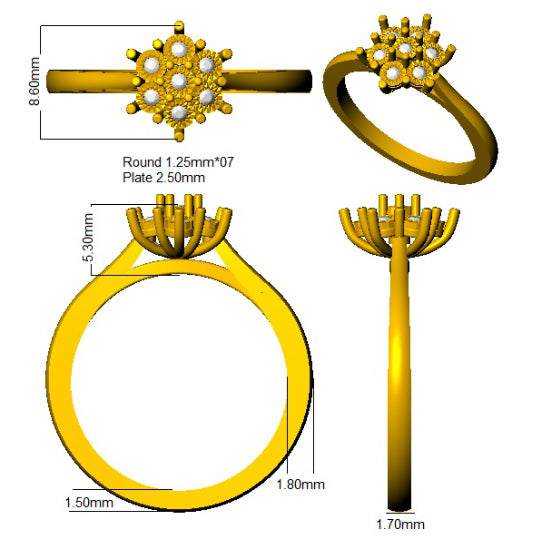 SR4364 — Ring - 9k Yellow Gold detail