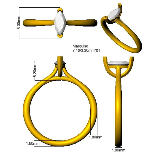 SR4366 — Ring - 9k Yellow Gold detail