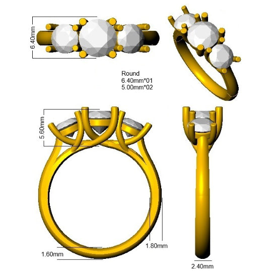 SR4370 — Ring - 9k Yellow Gold detail
