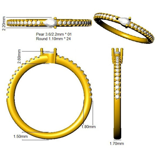 SR4376 — Ring - 9k Yellow Gold detail
