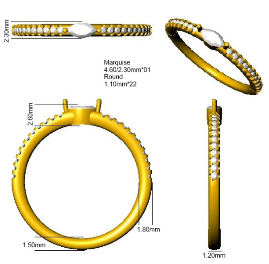 SR4377 — Ring - 9k Yellow Gold detail