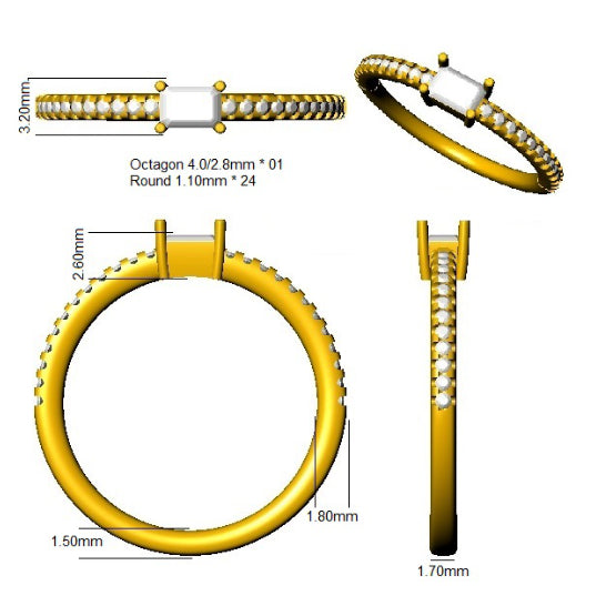 SR4378 — Ring - 9k Yellow Gold detail