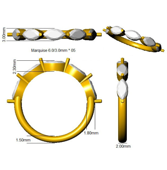 SR4382 — Ring - 9k Yellow Gold detail