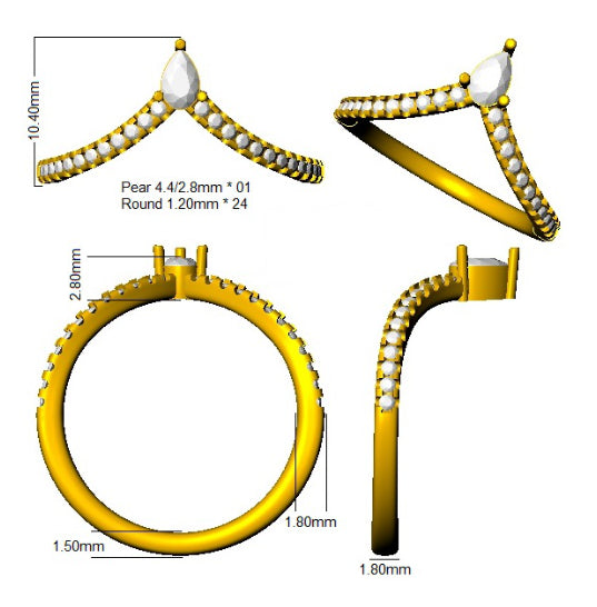SR4385 — Ring - 9k Yellow Gold detail