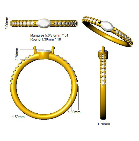 SR4389 — Ring - 9k Yellow Gold detail