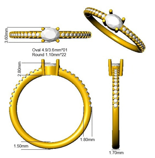 SR4391 — Ring - 9k Yellow Gold detail