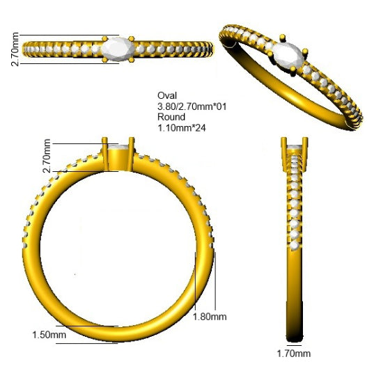 SR4394 — Ring - 9k Yellow Gold detail