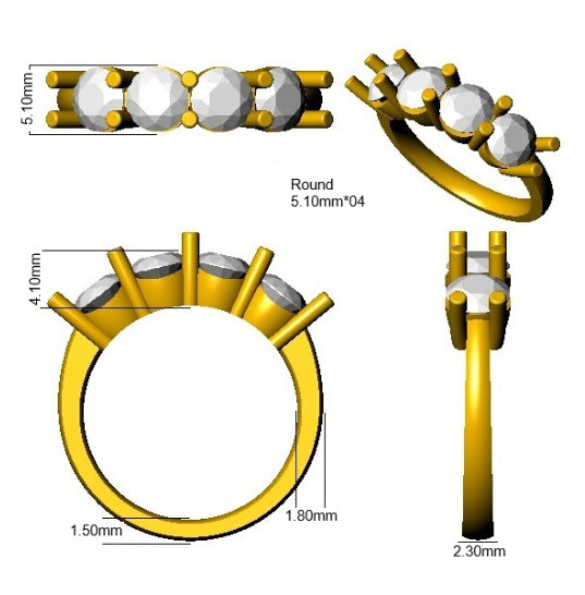 SR4396 — Ring - 9k Yellow Gold detail