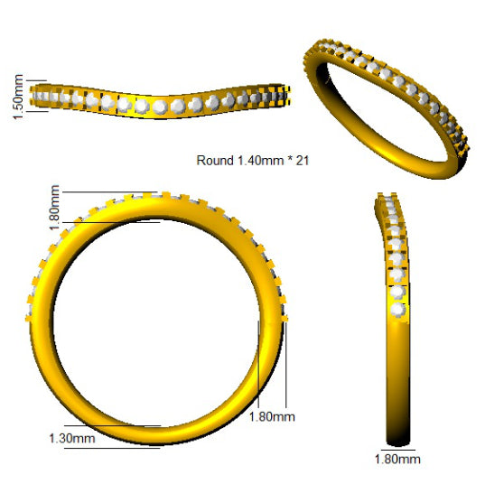SR43B — Ring - 9k Yellow Gold detail