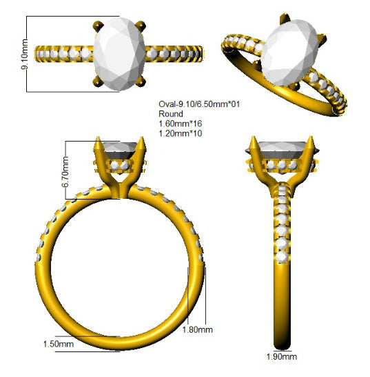 SR4402 — Ring - 9k Yellow Gold detail