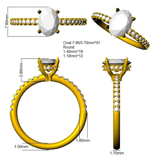 SR4403 — Ring - 9k Yellow Gold detail