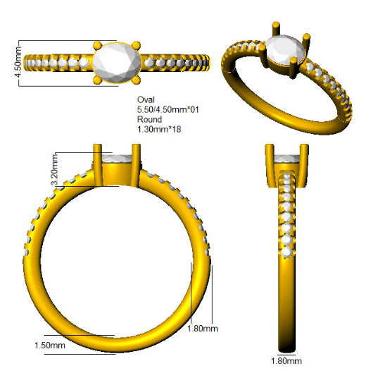 SR4410 — Ring - 9k Yellow Gold detail