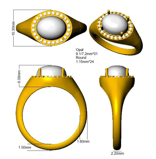 SR4426 — Ring - 9k Yellow Gold detail