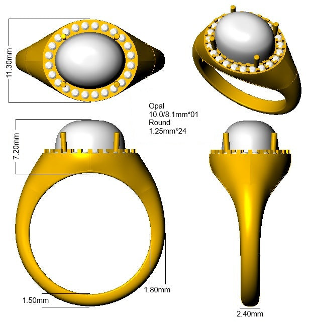 SR4427 — Ring - 9 KT Yellow Gold detail
