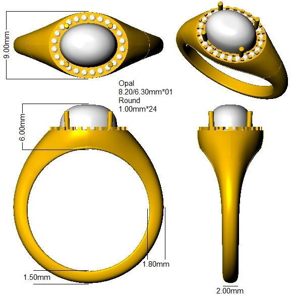 SR4428 — Ring - 9k Yellow Gold detail