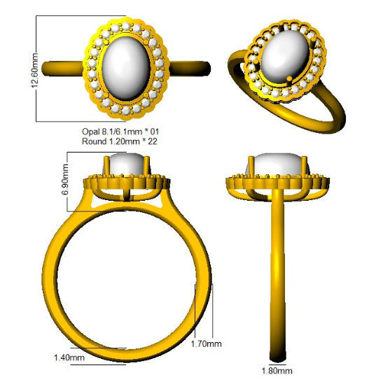 SR4429 — Ring - 9k Yellow Gold detail