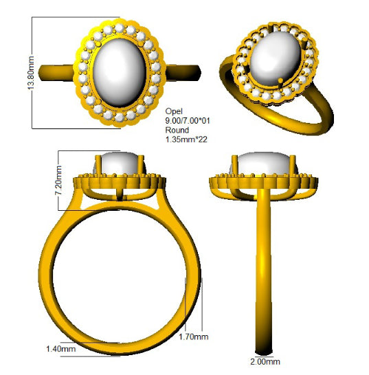 SR4430 — Ring - 9k Yellow Gold detail