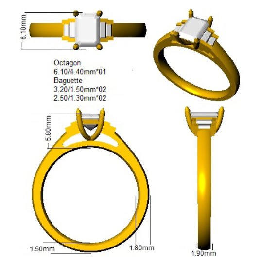 SR444 — Ring - 9k Yellow Gold detail
