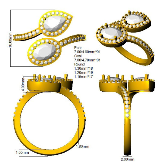 SR4440 — Ring - 9k Yellow Gold detail