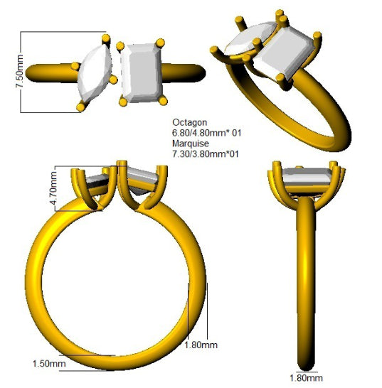 SR4442 — Ring - 9k Yellow Gold detail