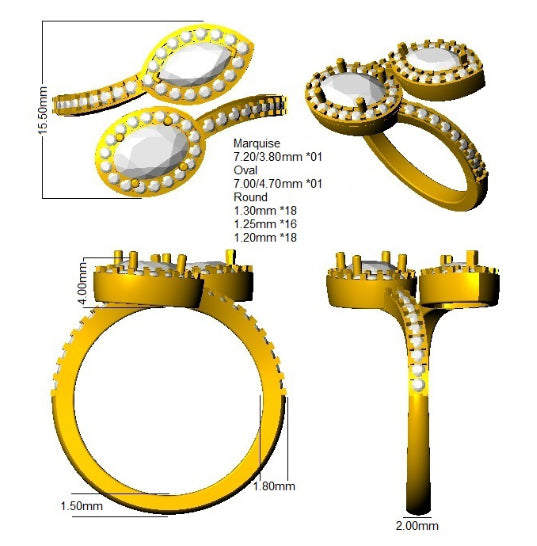 SR4443 — Ring - 9k Yellow Gold detail