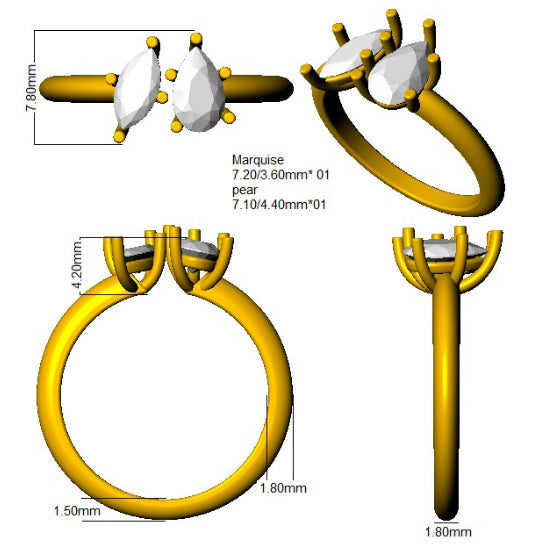 SR4444 — Ring - 9k Yellow Gold detail
