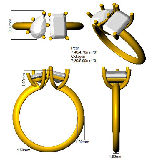 SR4446 — Ring - 9k Yellow Gold detail