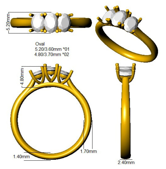 SR4452 — Ring - 9k Yellow Gold detail